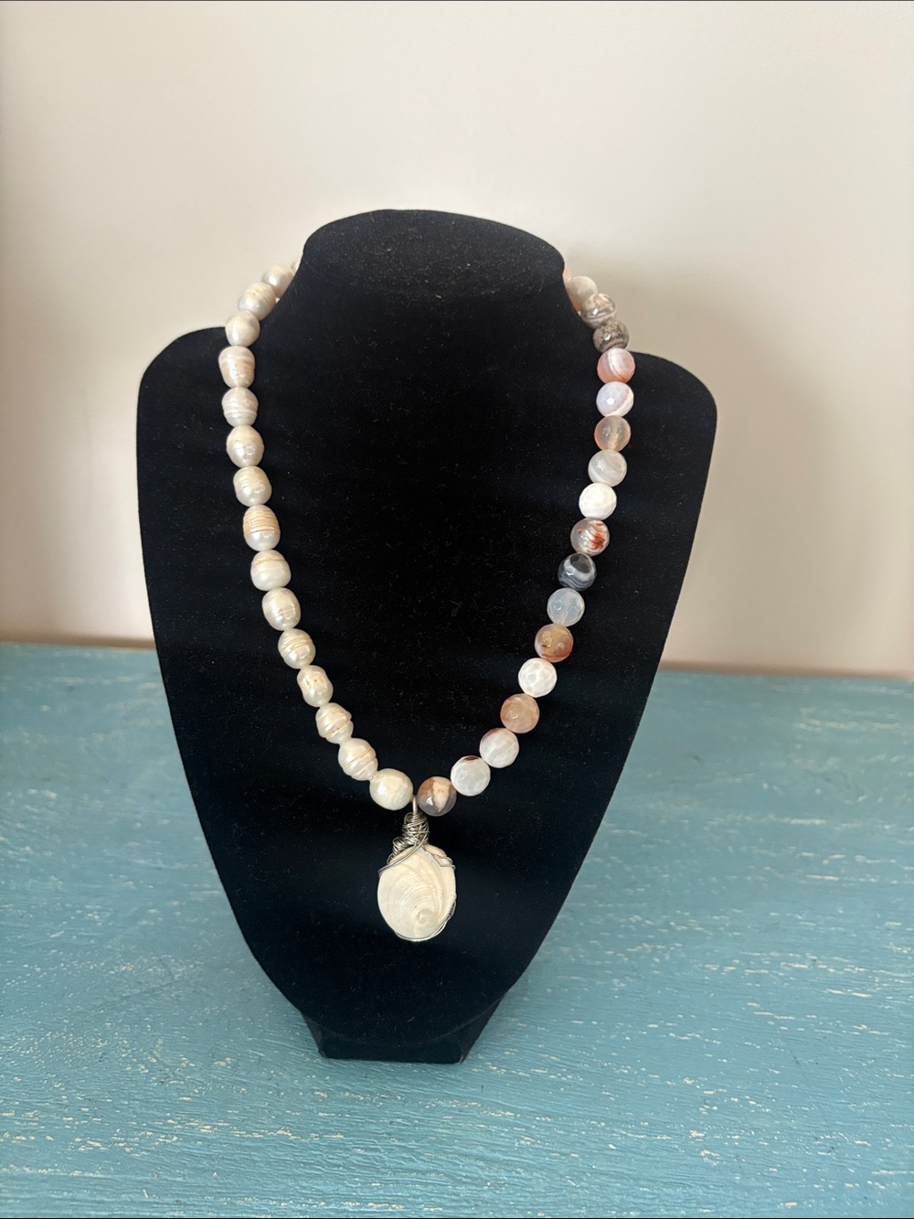 Chan Luu baroque, pearl, genuine, quartz, and shell necklace
